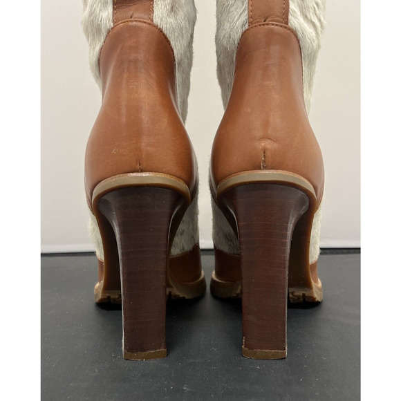Michael Kors Collection Leather & Sheared Calf Heeled Boots Size 8 FS BnftsChrty - Picture 4 of 14